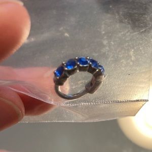 NWOT helix ring with 5 blue seaglass stones